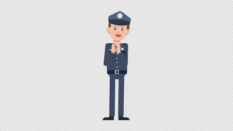 White Policeman Clapping Stock Footage 205045150