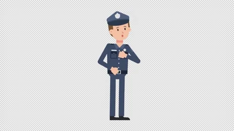 White Policeman Coughing Video stock 205045174