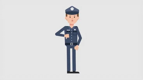 White Policeman Disapprove Video stock 205045194