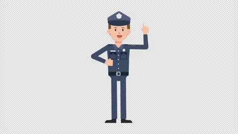 White Policeman Pointing Above Stock Footage 205045371