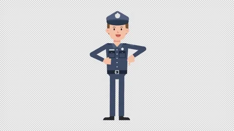 White Policeman Pointing Below Stock Footage 205045336
