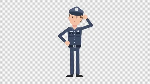 White Policeman Thinking Video stock 205045518