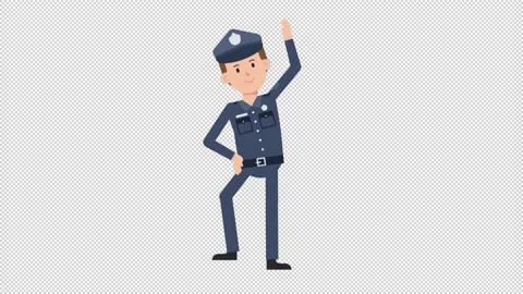 White Policeman Warmup Exercise Stock Footage 205045219