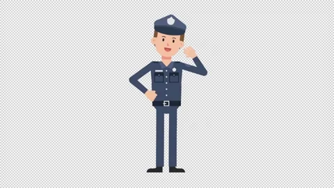 White Policeman Waving Video stock 205045552