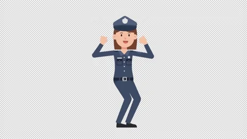 White Policewoman Cheer Video stock 205047527