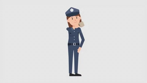 White Policewoman Drinking Coffee Stock Footage 205047568