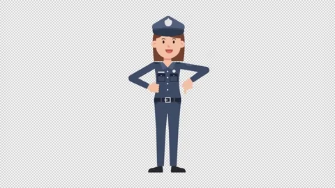 White Policewoman Pointing Below Video stock 205047699