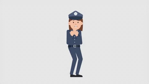 White Policewoman Scared Stock Footage 205047769