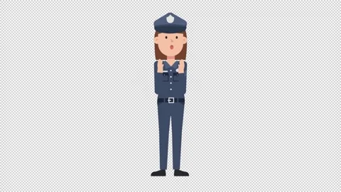 White Policewoman Surprised Video stock 205047829