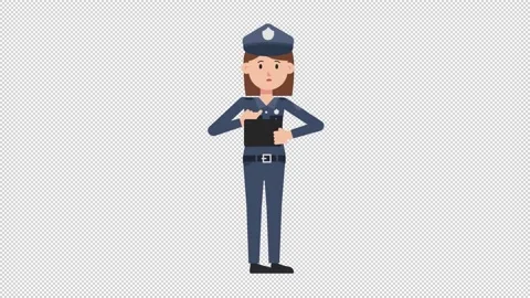White Policewoman Using Tablet Sad Stock Footage 205047904