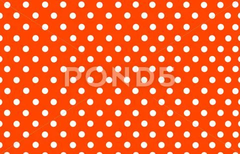White Polka Dot With Orange Red Background