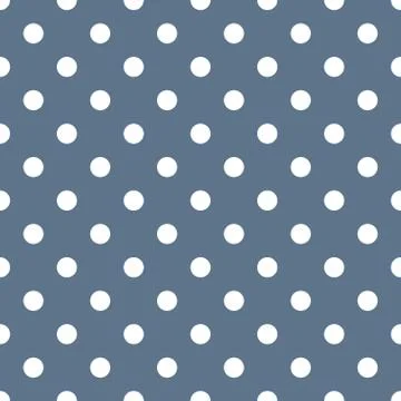 White polka dot repeated pattern on cyan-blue background vector Stock Illustration