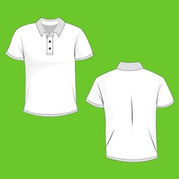 White polo template in front and back views Stock Illustration