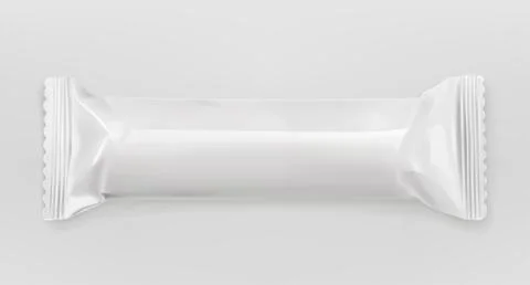 White polyethylene package, chocolate bar, vector mockup Illustrazione stock