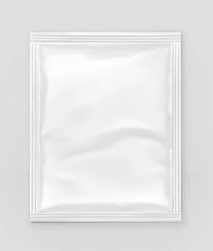 White polyethylene packaging, vector mockup Stock Illustration