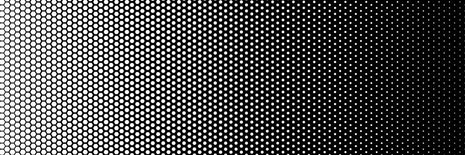 White polygon halftone dots effect in black and white color. Halftone effect. Stock Illustration