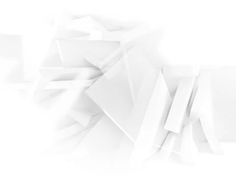 White polygonal boxes pattern.3d illustration イラスト素材