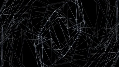White polygonal mesh slowly moves in a spiral against a black background. Stock Footage 82443236