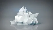 White Polygonal Shape. Abstract 3D Render Animation Loop 4K Uhd (3840X2160) Stock Footage