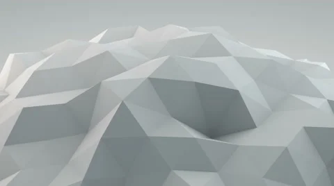 White polygonal shape vibrating seamles loop 3D render 4k UHD (3840x2160) Stock Footage 66501323