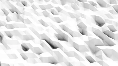 White polygonal surface waving with DOF. Abstract geometrical modern.  動画素材 75281708