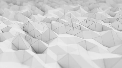 White polygonal surface waving with DOF. Abstract geometrical modern.  動画素材 75281990