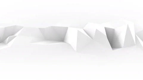 White polygonal surface waving seamles loop 3D render 4k UHD (3840x2160) Stock Footage 64951214