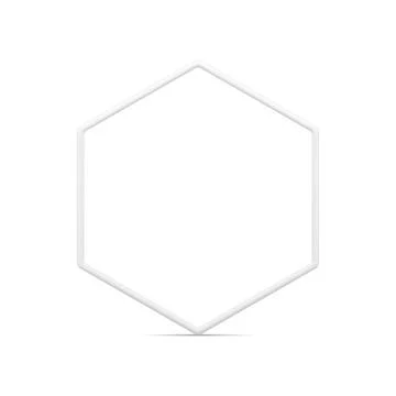 White polygonal symmetric geometry frame basic foundation six side corner 3.. Stock Illustration
