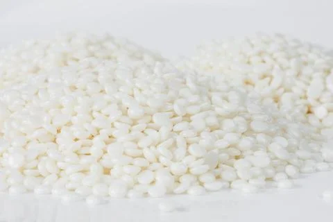 White polymer granules 스톡 사진