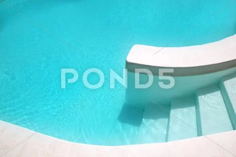 White pool turquoise water clean composition Stock Photos