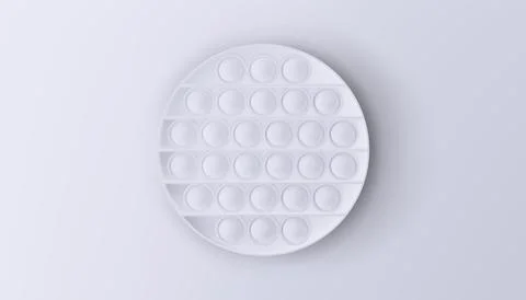 White Pop it isolated on a white background. Realistic vector 3D illustration Illustrazione stock