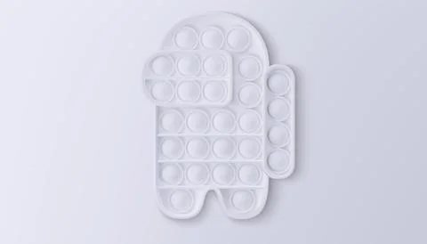 White Pop it isolated on a white background. Realistic vector 3D illustration Stock Illustration