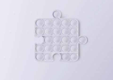 White Pop it isolated on a white background. Realistic vector 3D illustration Illustrazione stock