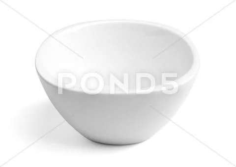 White porcelain bowl on white Stock Photos