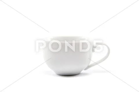 White porcelain coffee cup. isolated on white bwhite porcelain coffee cup. is Stock Photos