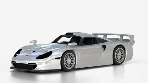 White porsche supercar Stock Illustration