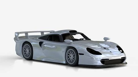 White porsche supercar Stock Illustration