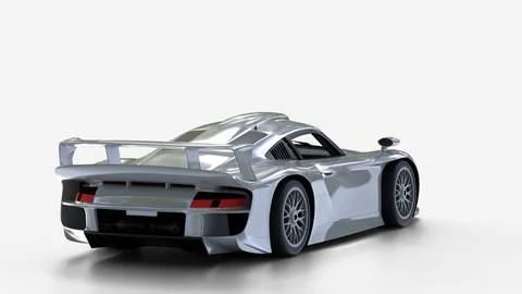 White porsche supercar Stock Illustration