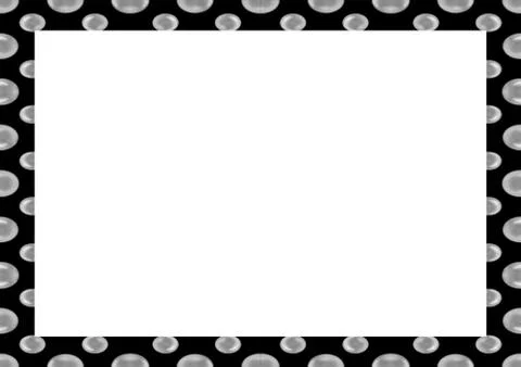 White Portrait Frame with Decorated Bubbles Rounded Borders Illustrazione stock