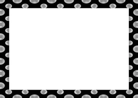 White Portrait Frame with Decorated Bubbles Rounded Borders White frame ba... Stockfoto's