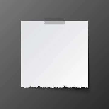 White post note paper with shadow, vector illustration Stock Illustration