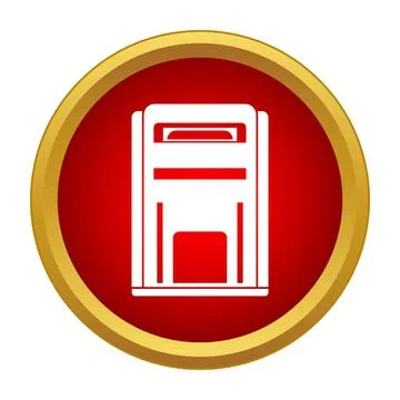 White postal box icon in red circle Illustrazione stock