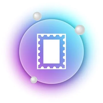 White Postal stamp icon isolated on white background. Blue and purple gradi.. Illustrazione stock