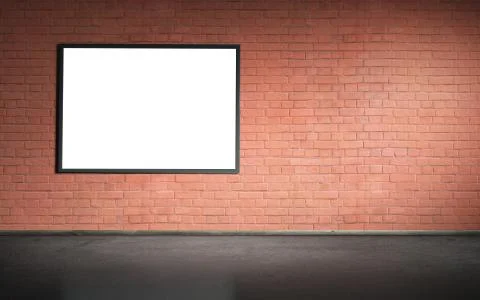 White poster in black frame mock up. Stock Illustration