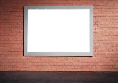 White poster in black frame mock up. Stock Illustration