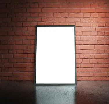 White poster in black frame mock up. Stock Illustration