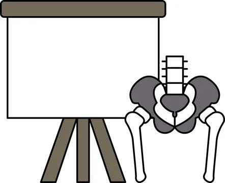 A white poster board with a skeleton on it Stock Illustration