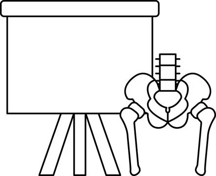 A white poster board with a skeleton on it Stock Illustration