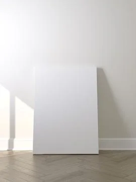 White poster on floor with blank frame mockup for you design Иллюстрация