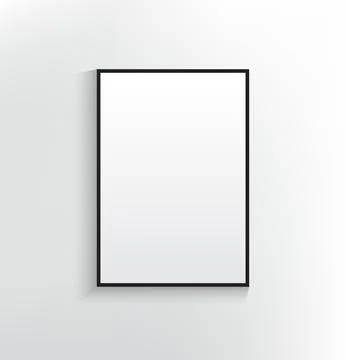 White Poster Frame Board Mockup Blank Template Presentation Business Stock Illustration